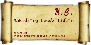 Makláry Cecílián névjegykártya